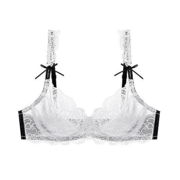 Goth Black and White Bra
