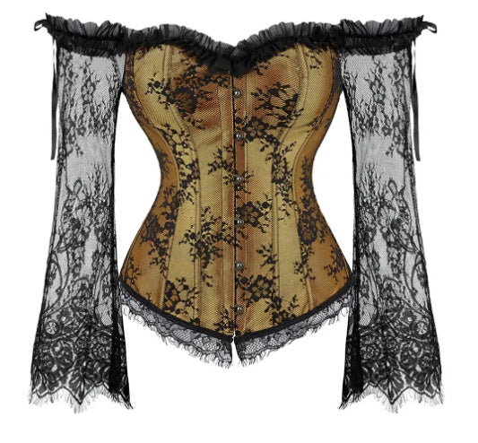 Goth Brown long Sleeved Corset