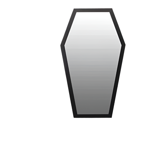 Goth Coffin shape wall Mirror