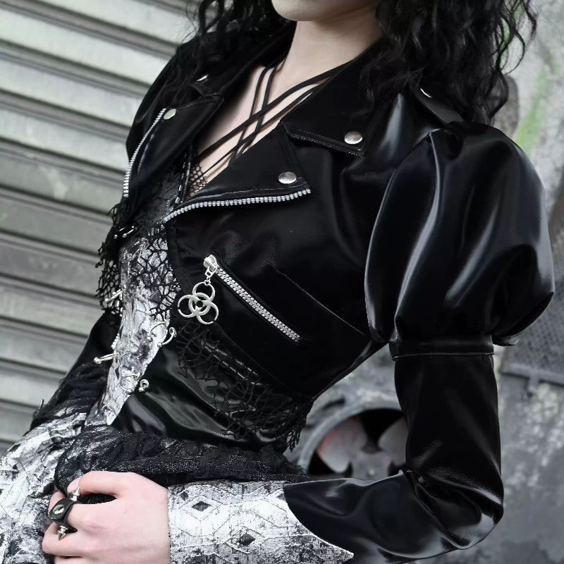 Goth Jacket with Lace Vegan Womens