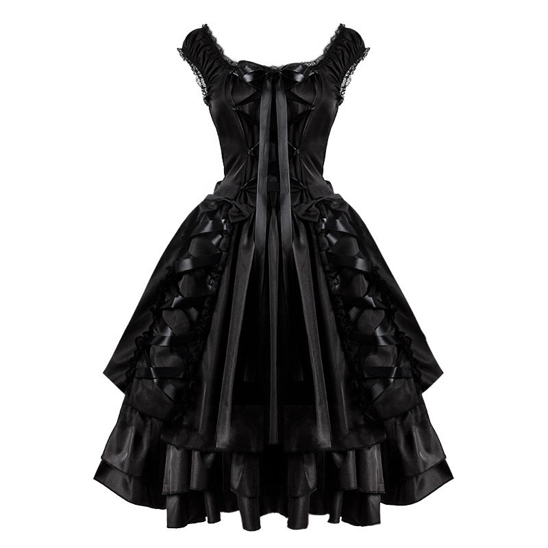 Goth Lolita Dress Black with Bow