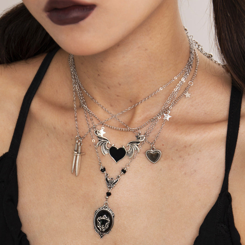 Goth Necklace Set 5 Pieces