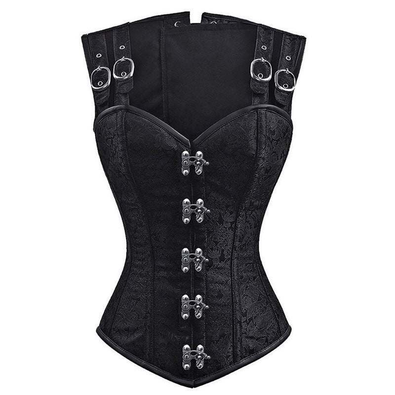 Goth Overbust Corset with Straps