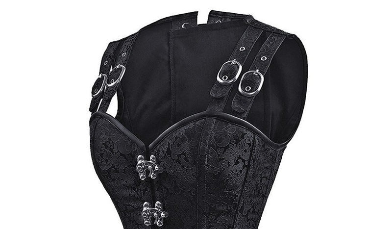 Goth Overbust Corset with Straps top