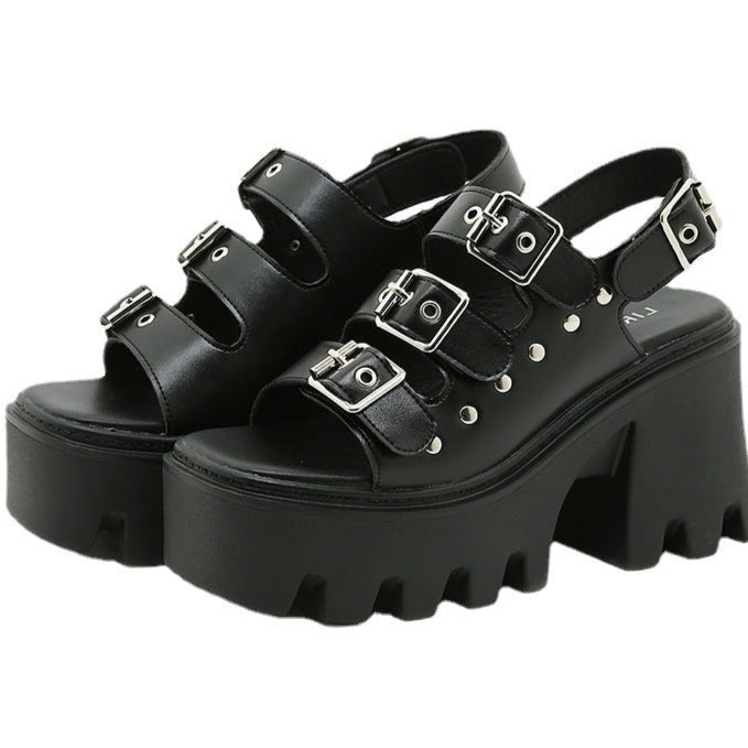 Womens Goth Sandals with High Heel
