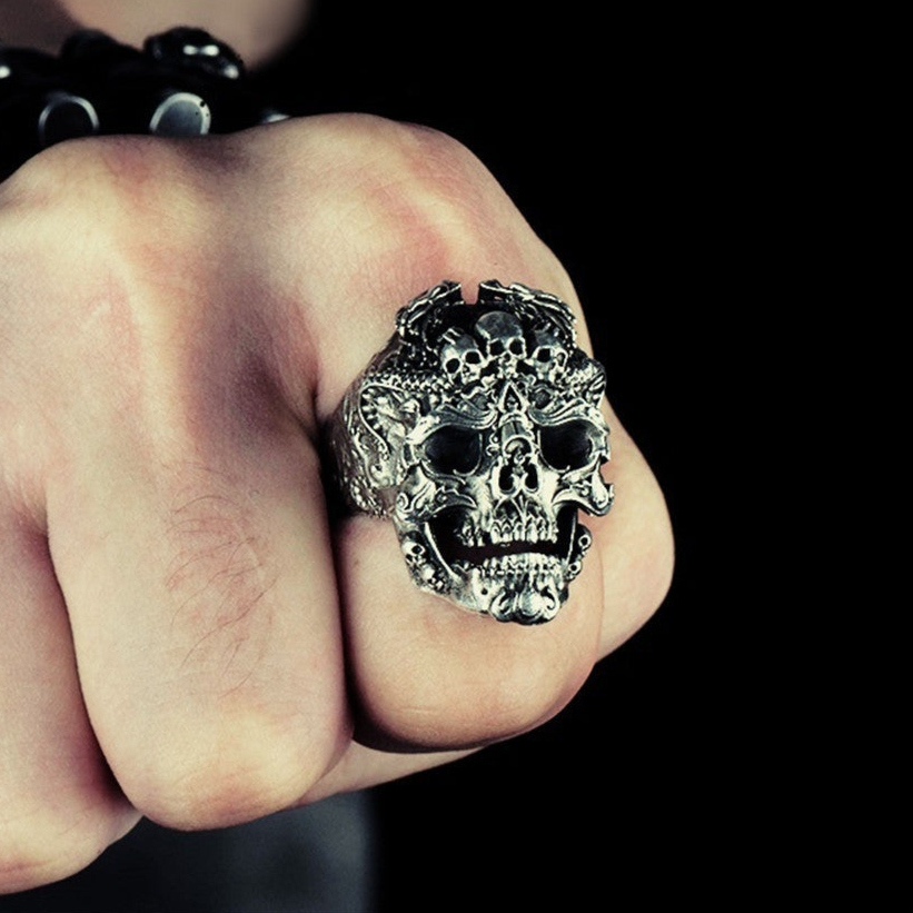 Goth Skull Ring Mens