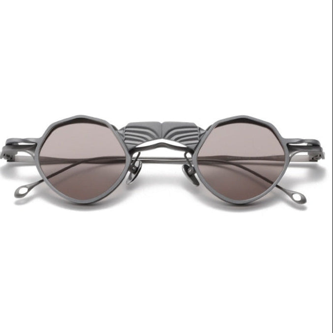 Goth Small Round Frame gray Sunglasses