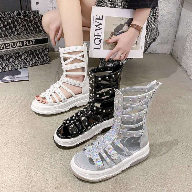 Goth Stud Ankle Sandals
