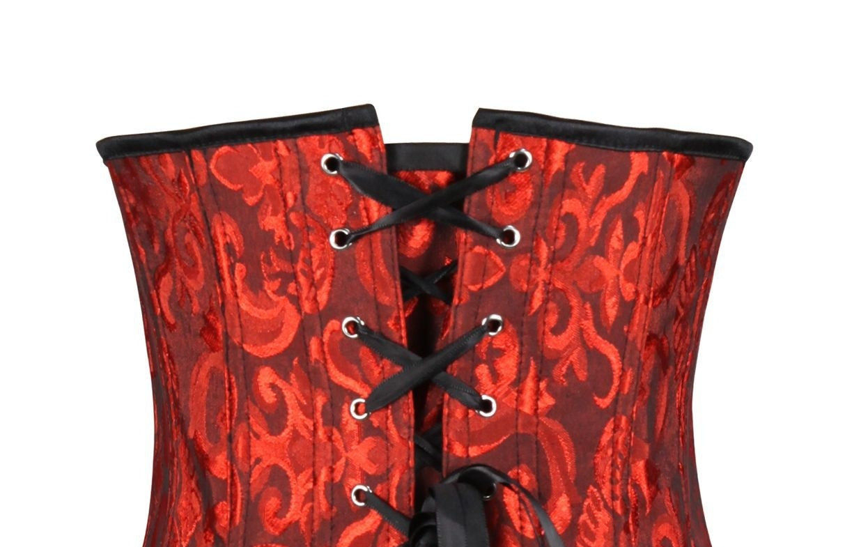 black Red Waspie Corset Gothic