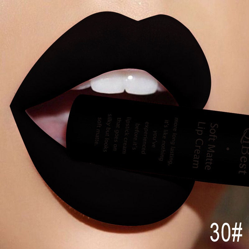 Goth black Lipstick Qibest Matte