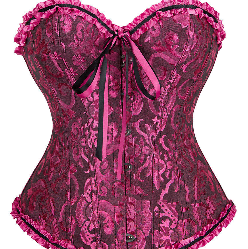 Goth hot Pink Corset Overbust