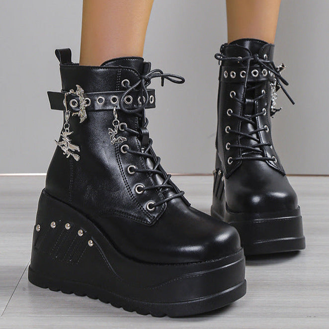 Gothic Bat Boots Womens