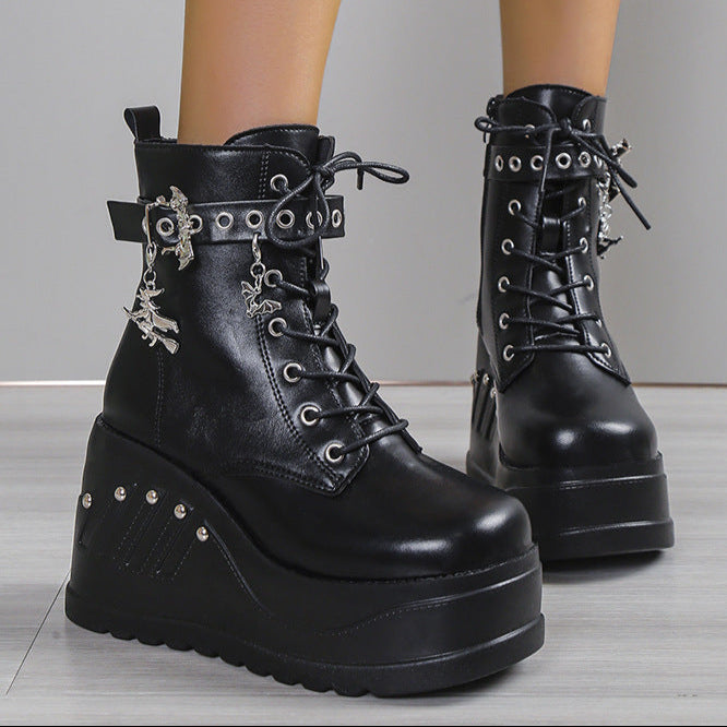 Gothic Bat Boots Womens