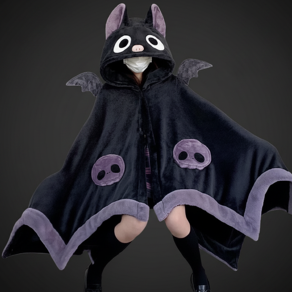 Gothic Bat Pajama One Piece Onesie Blanket