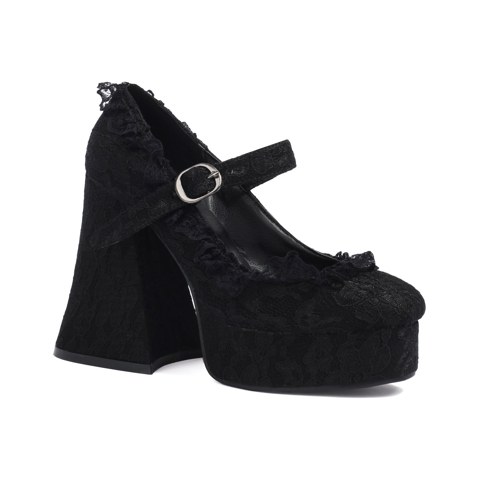 Gothic Black Lace Heels