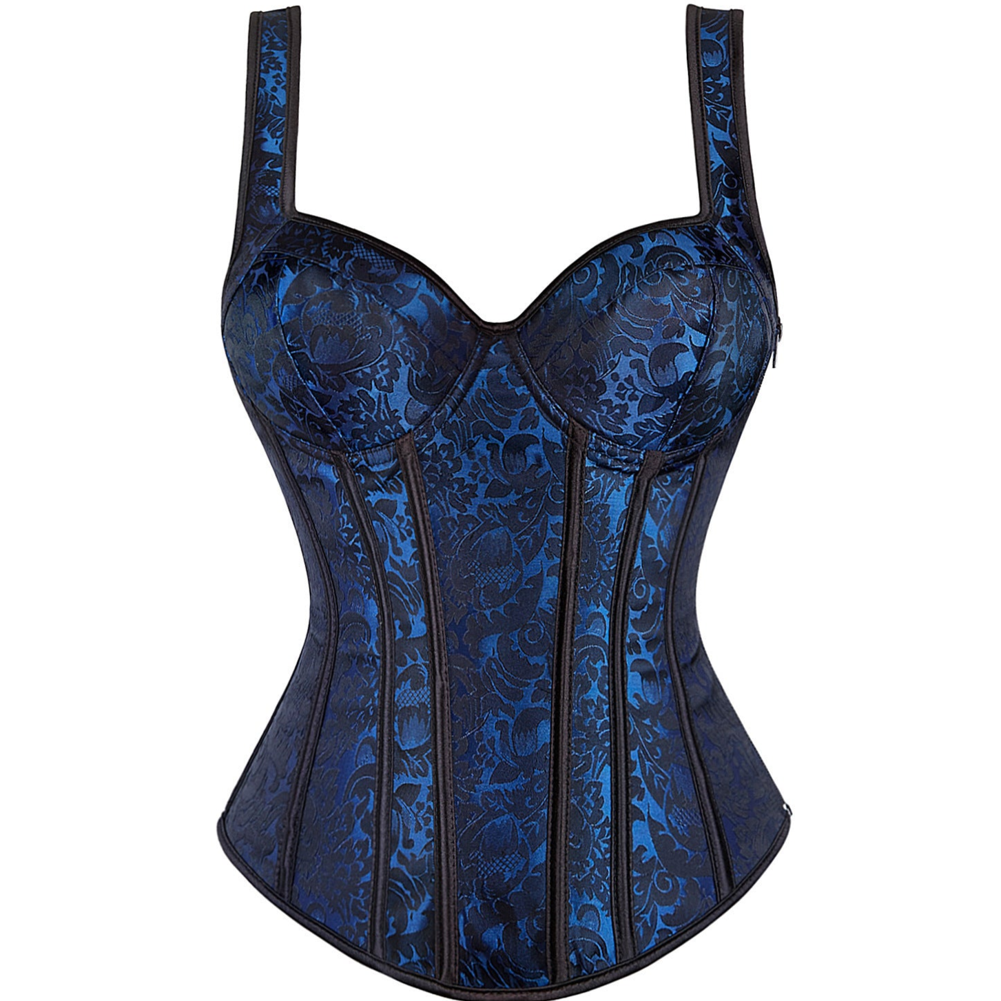 Gothic Blue Corset with Strap Sleeves