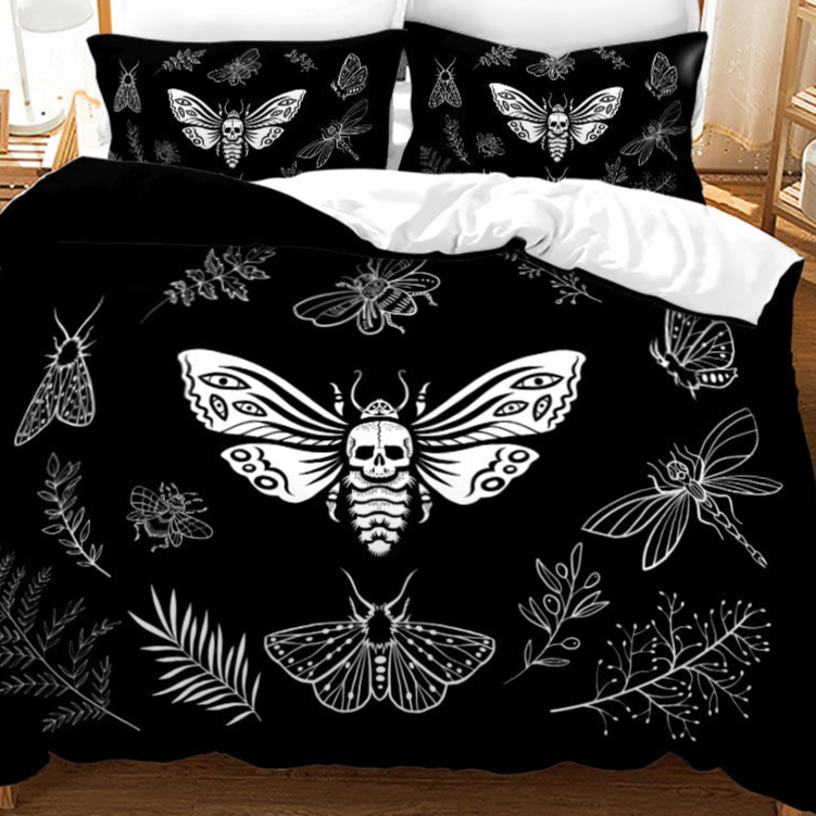 punk Gothic Butterfly Duvet Cover Set