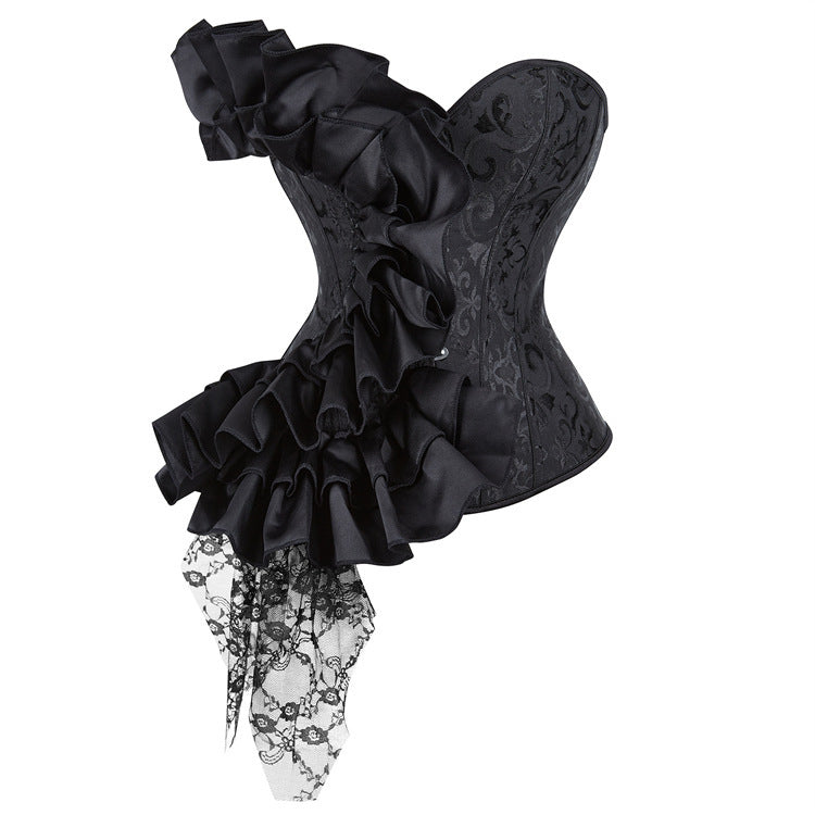 Gothic Lace Ruffle Corset Top
