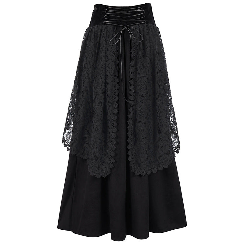 Gothic Lace Up Corset Skirt