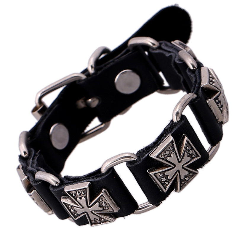 Gothic Leather Bracelet for Men