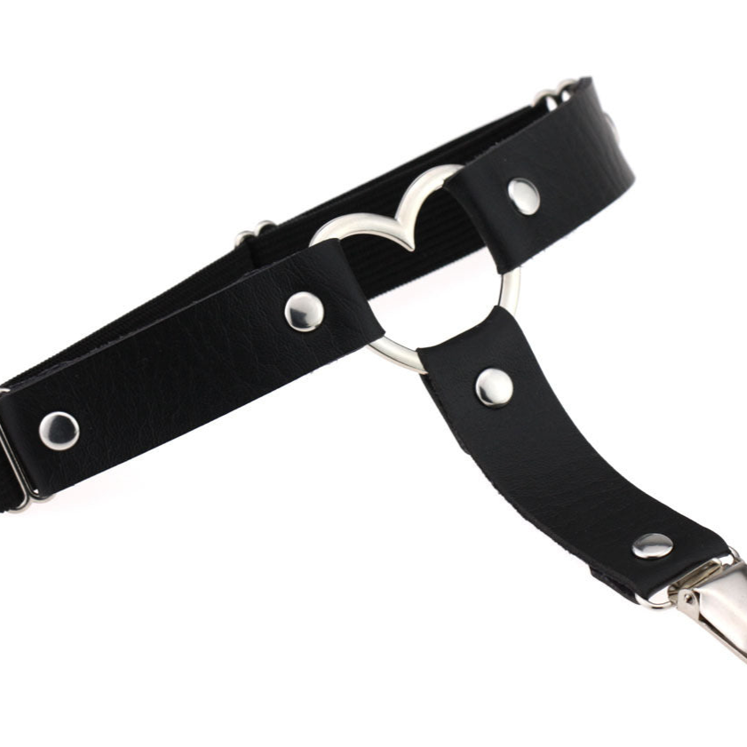 Gothic Leg Garter Strap with Metal Heart