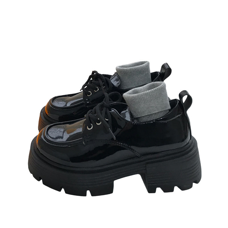 Gothic Platform Leather Shoes Women