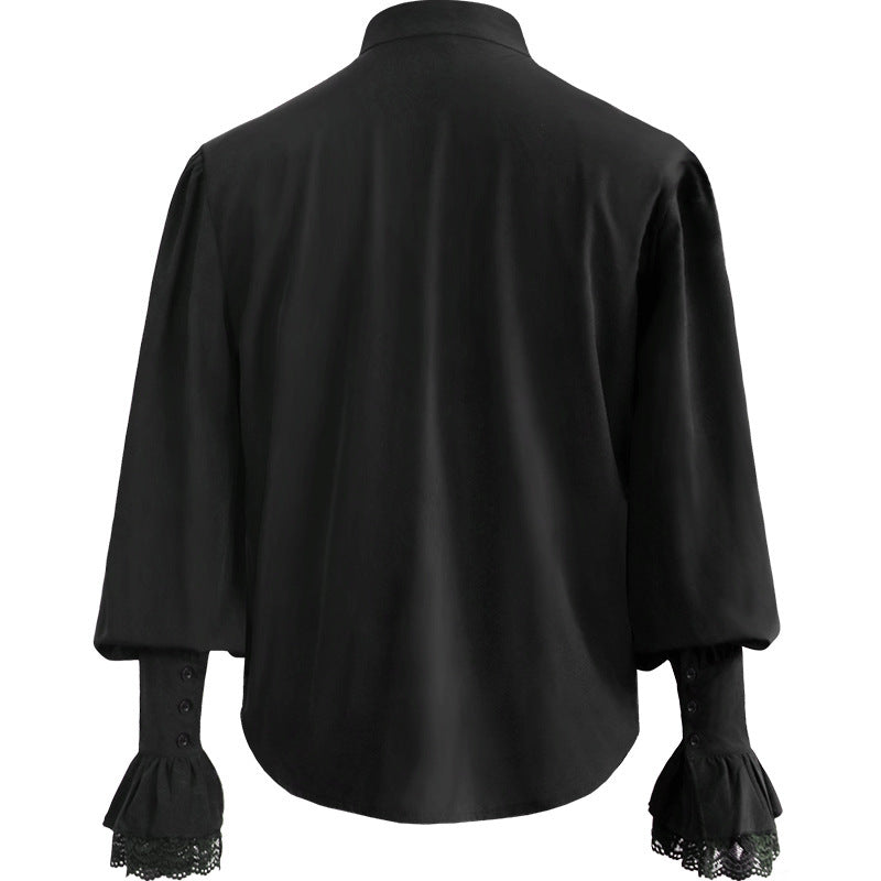 lace Gothic Ruffle Shirt for Men