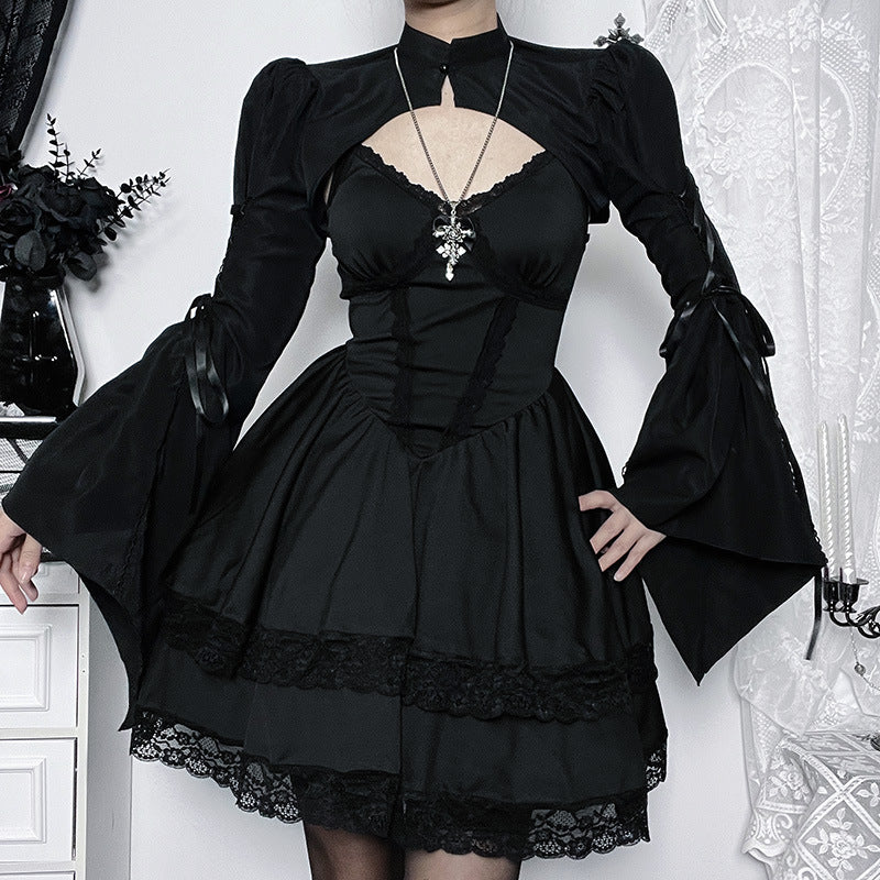 Gothic Shrug Black with Bell Sleeves