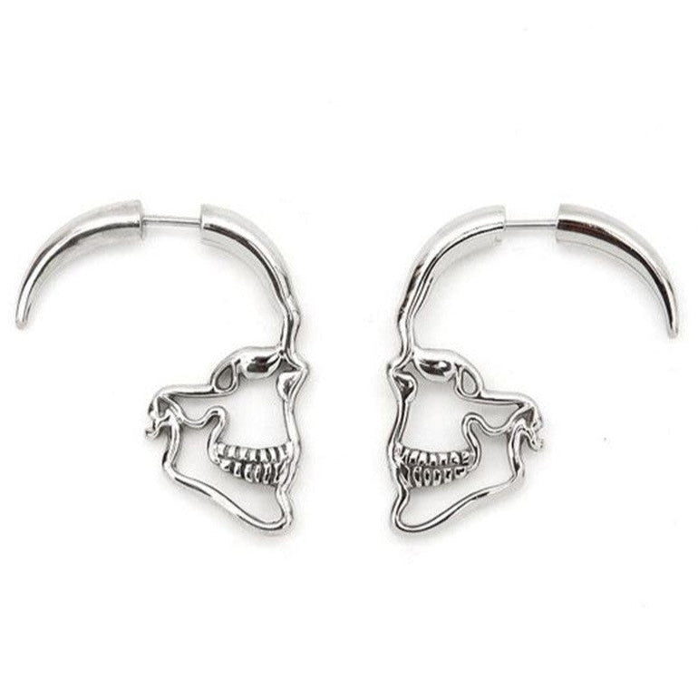 Gothic Skull Line Art Earrings