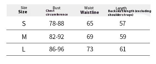 Gothic Summer Dress with Corset size guide