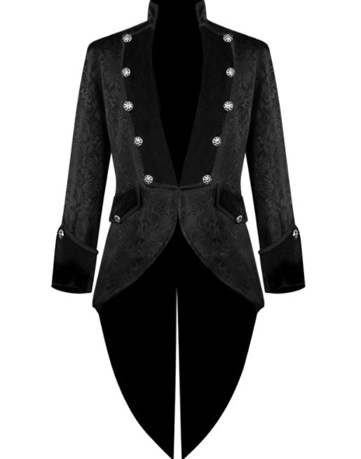 Gothic Tuxedo Coat - Medieval Punk Velvet