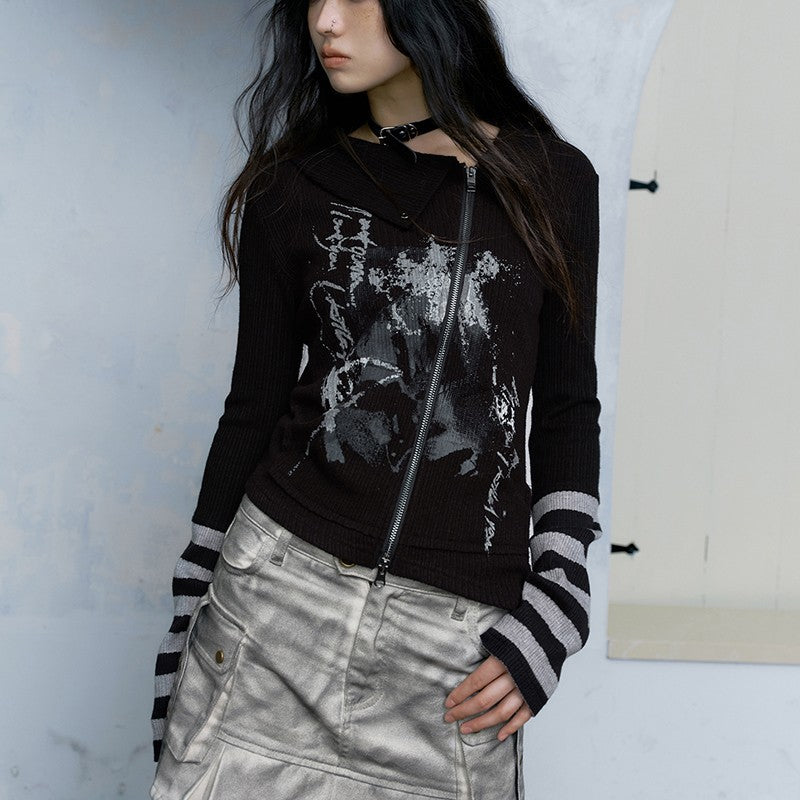 Alt Gothic Zipper Blouse