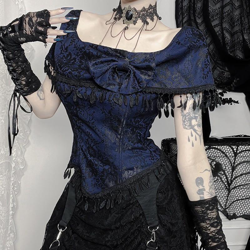 Gothic Sheer Lace Skirt with Top Set Co Ord