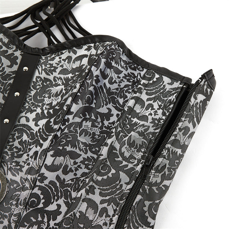 Gray Choker Corset Harness corset