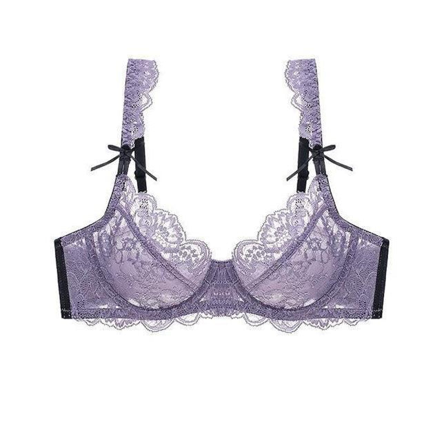 Gray Purple Goth Bra