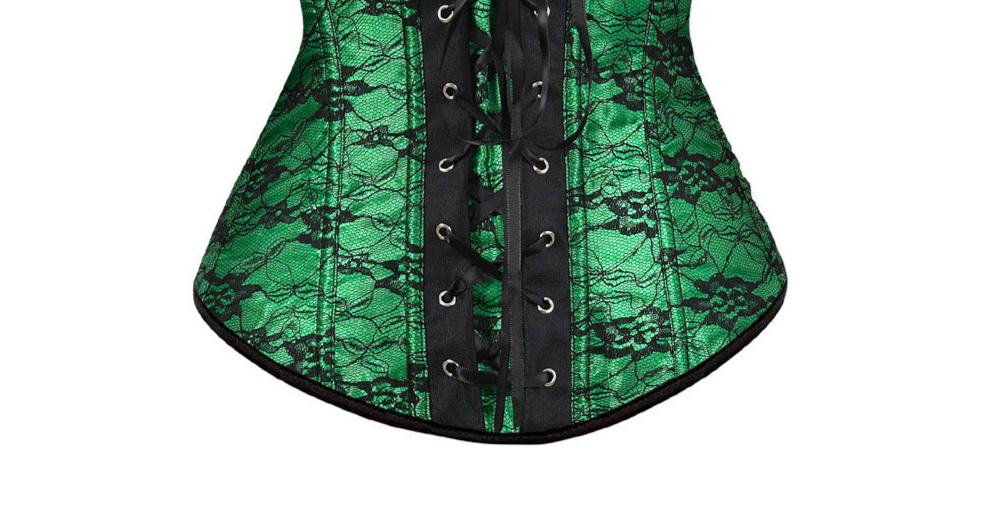 Green Overbust Corset Goth