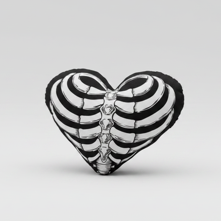 Heart Skeleton Pillow