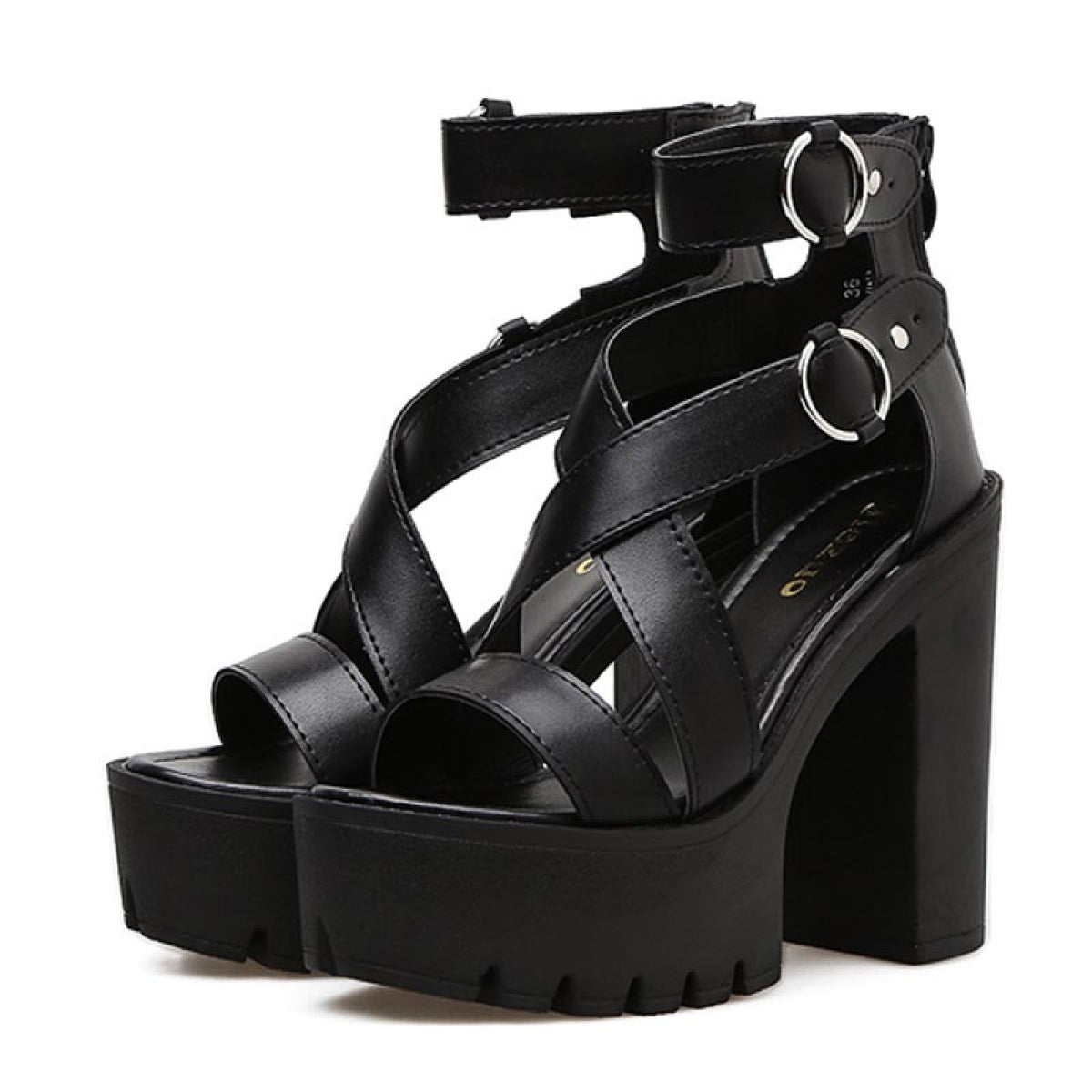 Black Platform High Heel Sandals Gothic