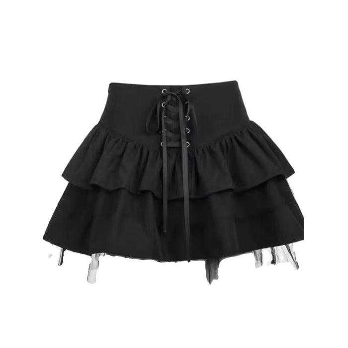 High Waist Ruffle short Skirt Sexy Goth