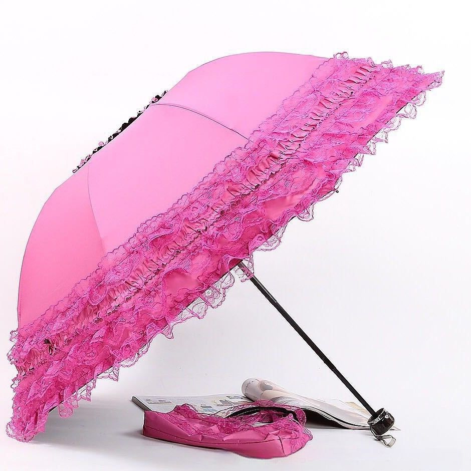 Lace Gothic Umbrella Black