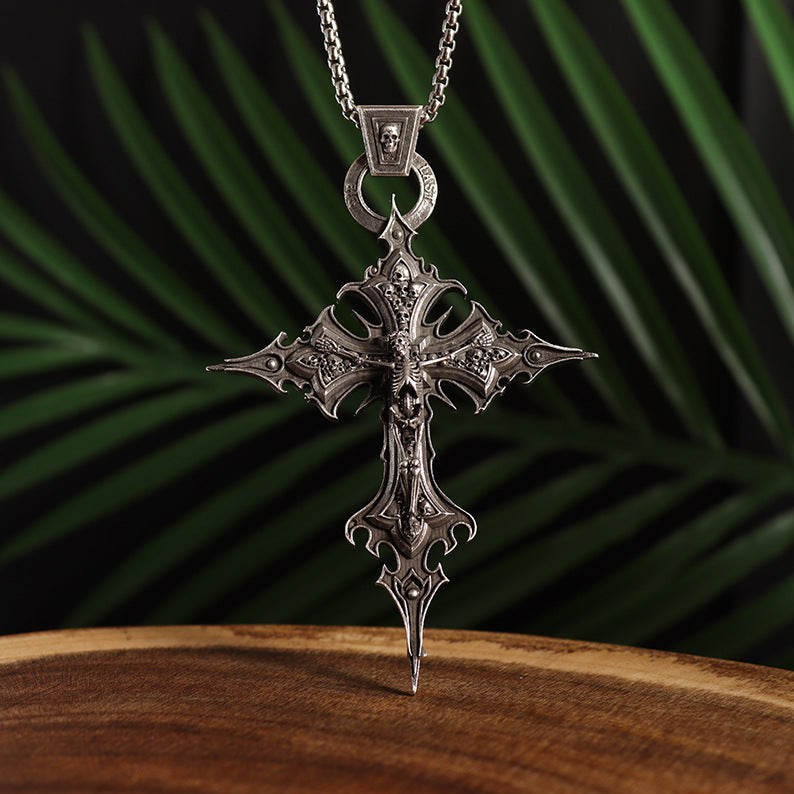 Large Gothic Cross Necklace chain