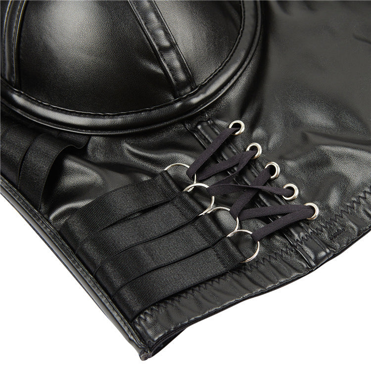 Leather Latex Gothic Crop Top Sexy
