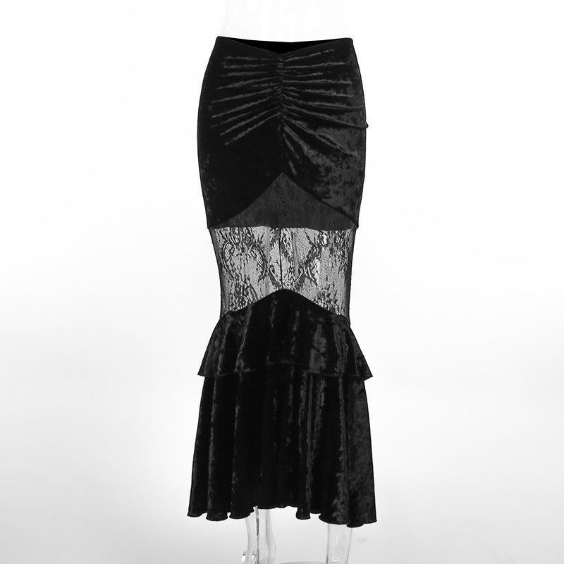 Long Sheer Lace Skirt