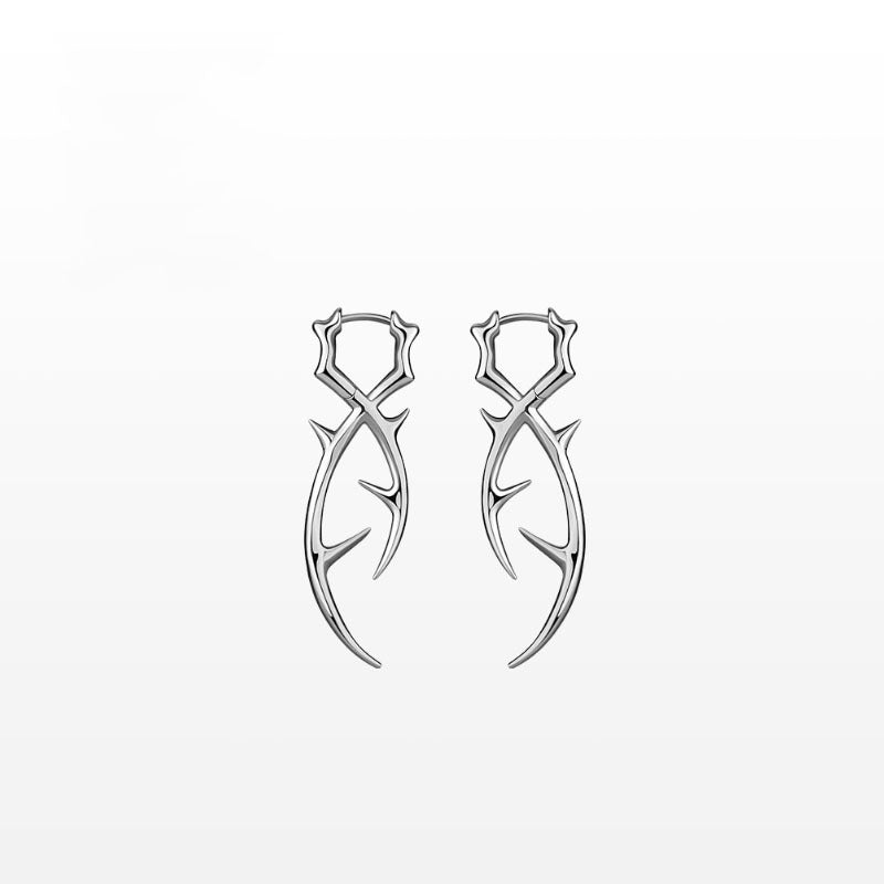 Long Thorn Earrings Steel mens