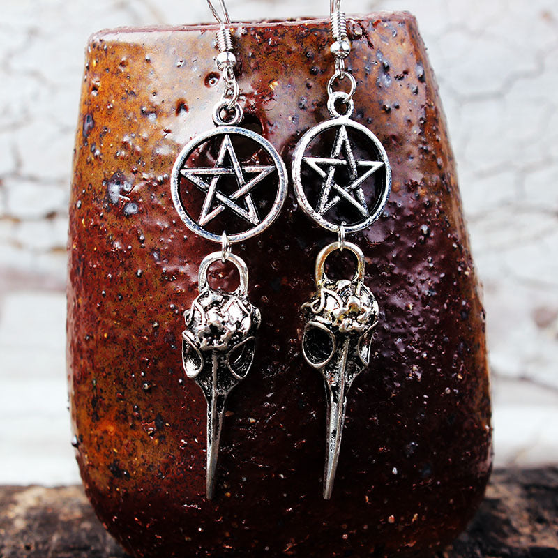 Long Vintage Bat Earrings