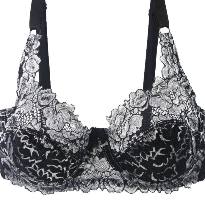 Lace Gothic Bra Floral Black White