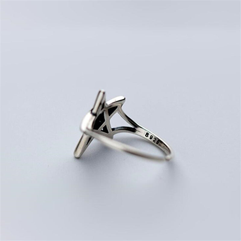 Gothic Pentagram Ring Womens