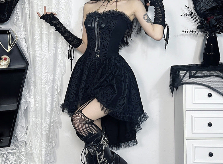 Puffy Black Prom Goth Dress