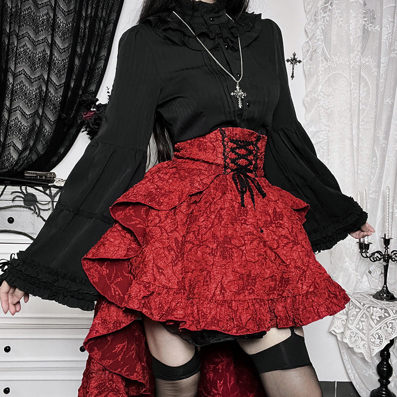 Puffy Goth Lolita Skirt High Low