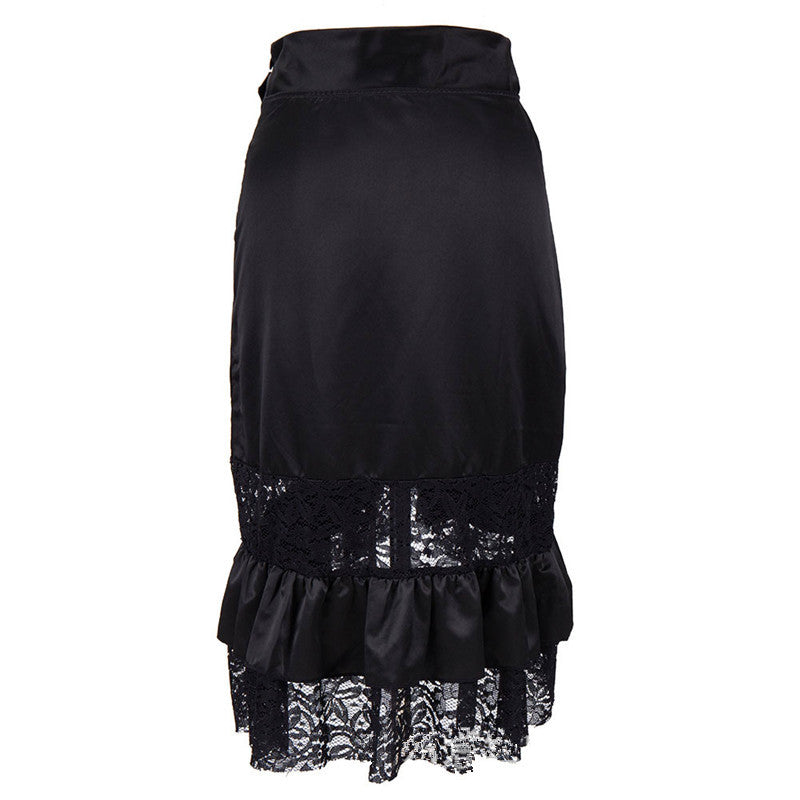 Punk Midi Skirt Plus Sizes with lace